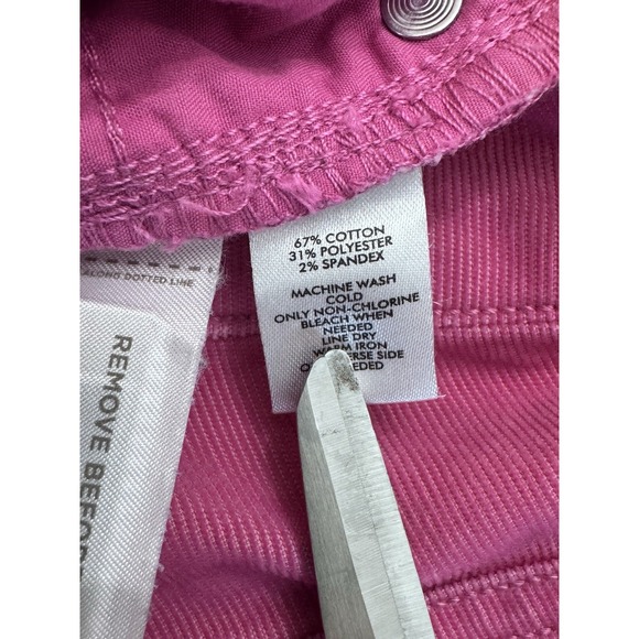 Ann Taylor LOFT Size 12/31 Modern Straight chinos Fuchsia Soft corduroy - Picture 11 of 12